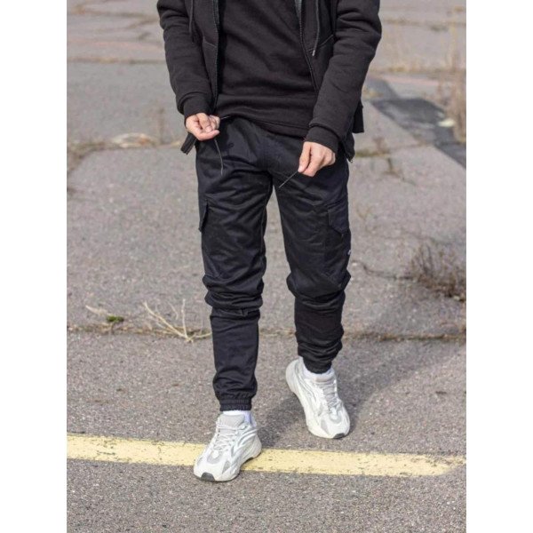 Штани Зимові Карго Преміум Чорні Custom Wear