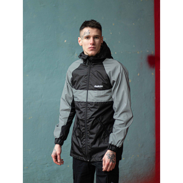 Вітрівка чоловіча Athletic чорна/рефлективна Custom Wear
