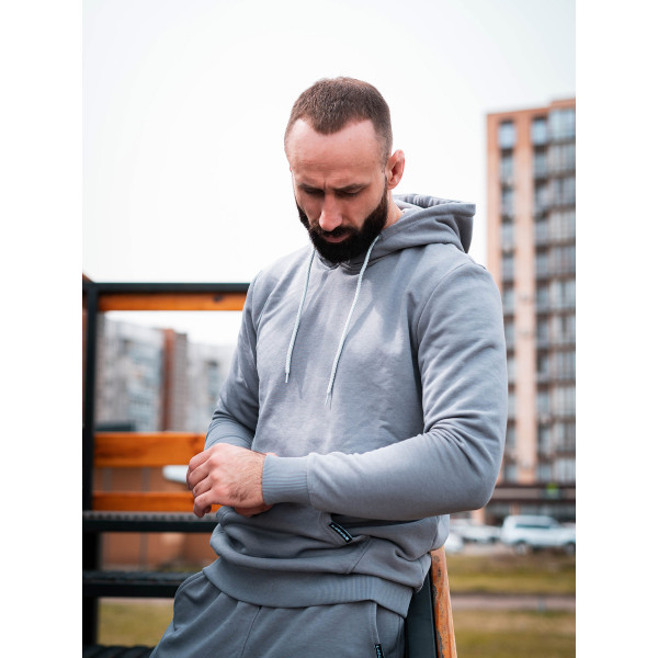 Худі оверсайз Custom Wear без начосу сіре