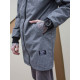 Вітрівка-бомбер Custom Wear Long двостороння чорна з сірим