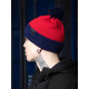 Шапка Custom Wear з бумбоном червона з синім