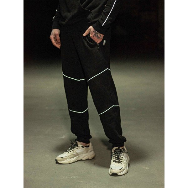 Штани спортивні Neo чорні з рефлективом Custom Wear