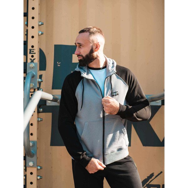 Зіпер Custom Wear без начосу сірий з чорним рукавом