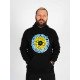Худі утеплене чорне Custom Wear Свобода блакитно-жовте лого