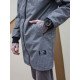 Вітрівка-бомбер Custom Wear Long двостороння чорна з сірим