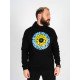Худі утеплене чорне Custom Wear Свобода блакитно-жовте лого